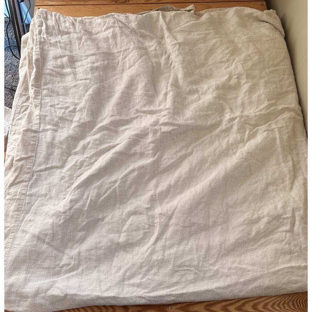 Pottery Barn Linen Flax Button Closure duvet Cover Size Queen Beige Ba